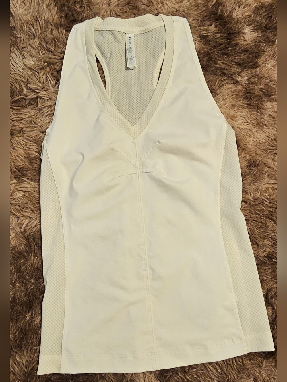 Athleta Cream Mesh Legend Tank